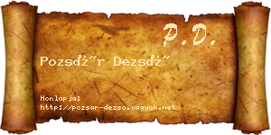 Pozsár Dezső névjegykártya